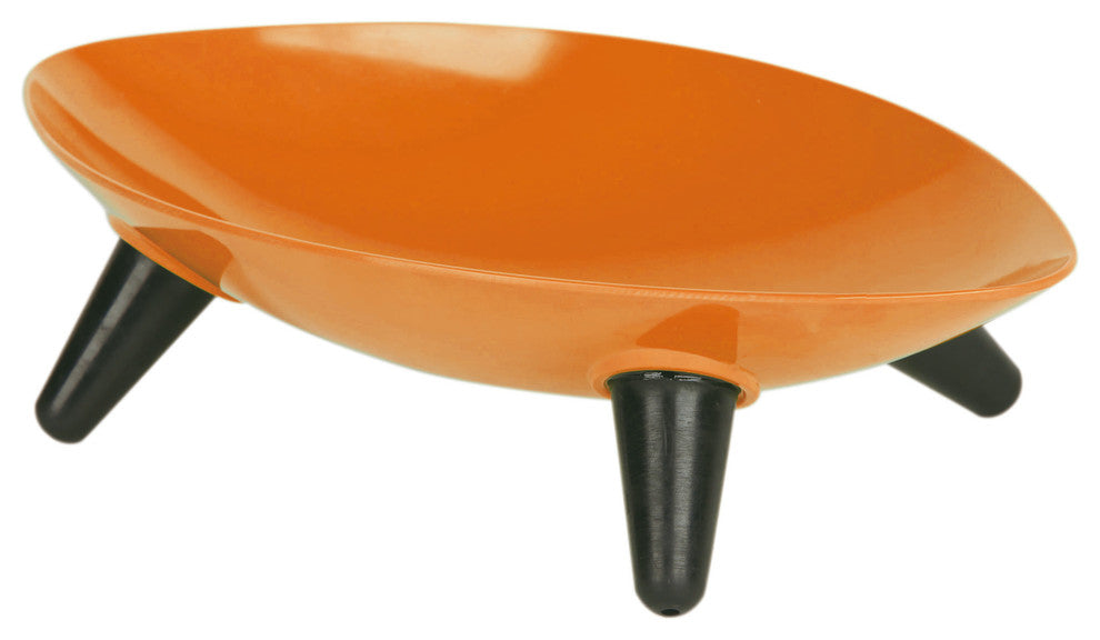 Melamine Couture Sculpture Single Dog Bowl, Orange