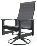 Leeward Sling Outdoor Swivel Rocker, Augustine Pewter/Graphite