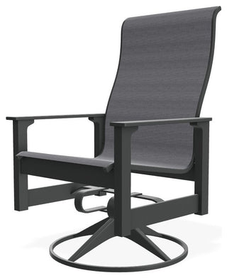 Leeward Sling Outdoor Swivel Rocker, Augustine Pewter/Graphite