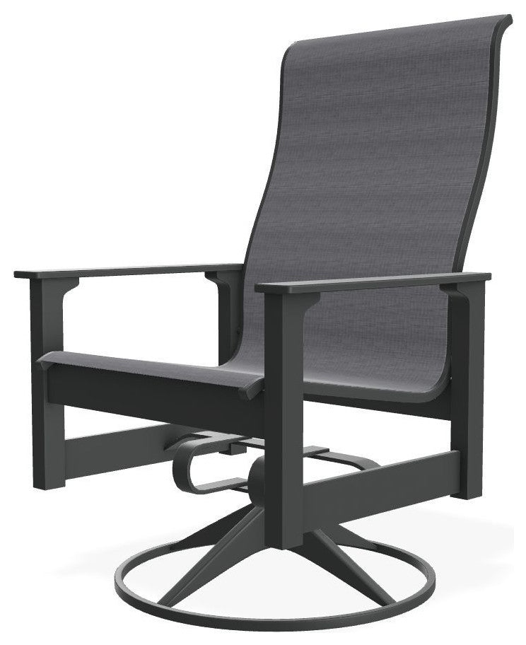 Leeward Sling Outdoor Swivel Rocker, Augustine Pewter/Graphite