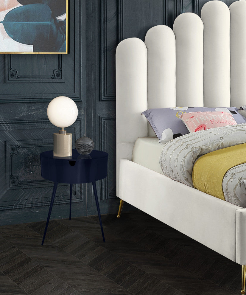 Bali Metal Side Table/Nightstand, Navy