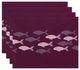 18"x14" Fish Line, Animal Print Placemat, Purple, Set of 4