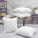 Super Mink Throw Pillow Covers, Set of 4, Bright White