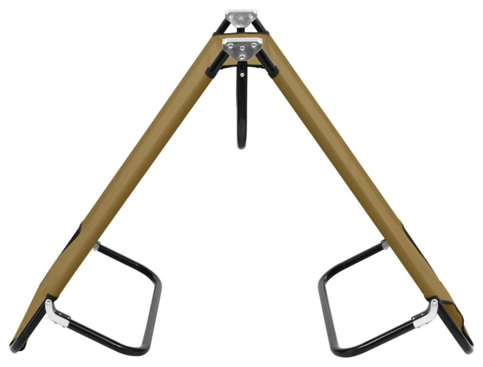 vidaXL Folding Sun Lounger Taupe Steel