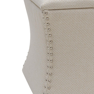 Amelia Nailhead Tufted Storage Ottoman - Cardiff Cream
