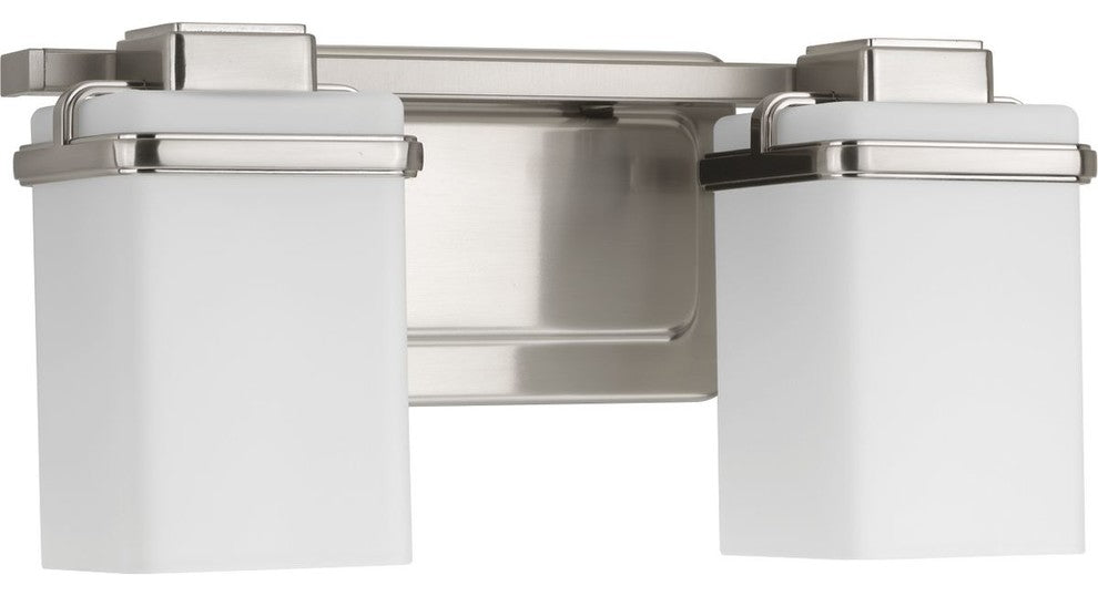 Progress Lighting P2194-09 Metric 2-Light Bath, Brushed Nickel