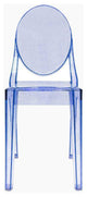 Modern Victoria Dining Chair Polycarbonate Plastic Transparent Blue , Set of 4
