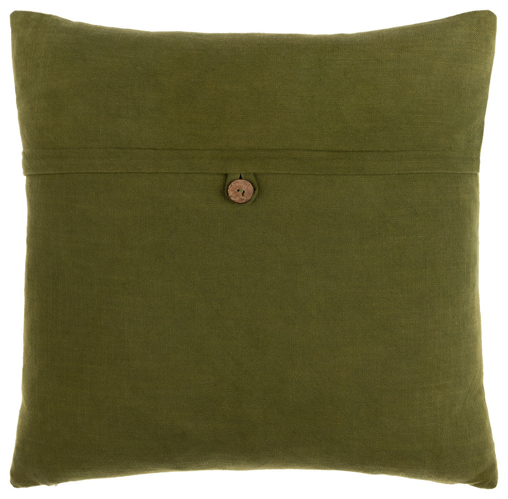 Surya Penelope Olive Pillow Shell With Polyester Insert 20"H X 20"W