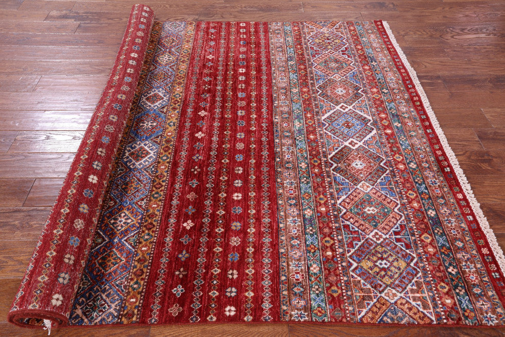 5' 7" X 7' 10" Super Kazak Khorjin Hand Knotted Rug - Q12926