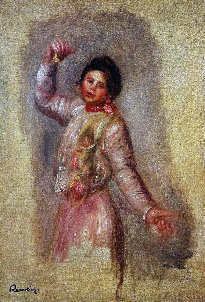 Pierre Auguste Renoir Dancer with Castenets, 18"x27" Gallery Wrapped Canvas