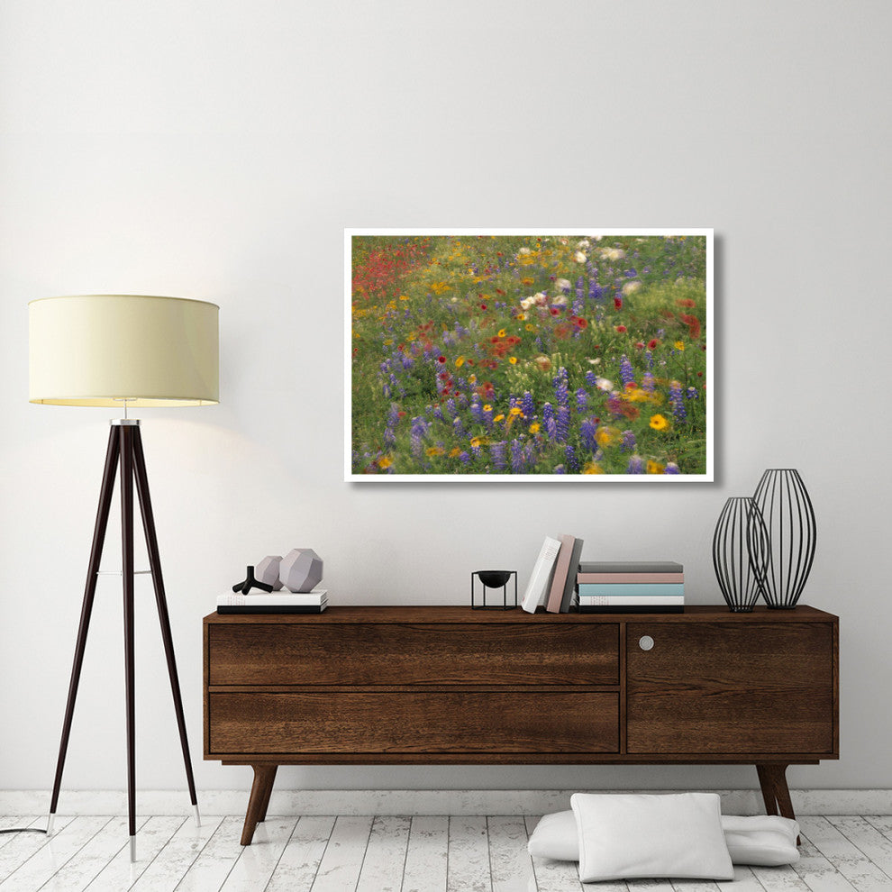"Wildflowers blowing in the wind, Hill Country, Texas" Paper Art, 50"x34"