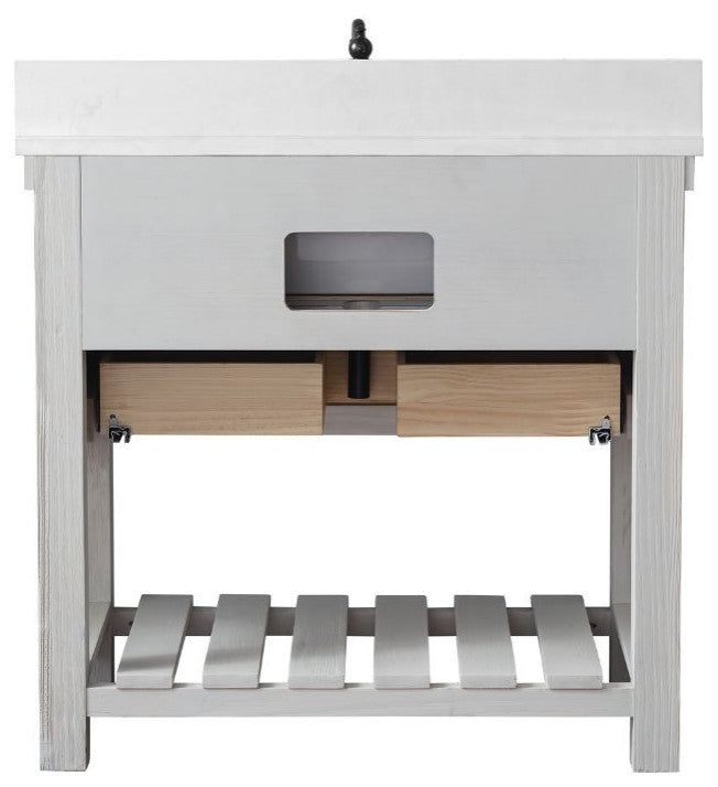 Wesley 36" Bathroom Vanity, White Wash