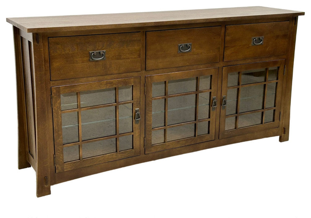 Craftsman Style Quarter Sawn Oak Sideboard - 72" - Walnut