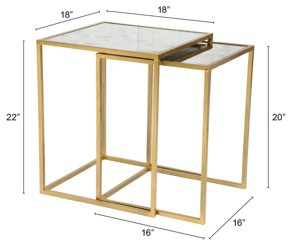 Calais Nesting Tables Brass