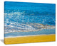 "Sandy Beach And Calm Blue Sea Surf" Contemporary Seascape Art Canvas, 20"x12"