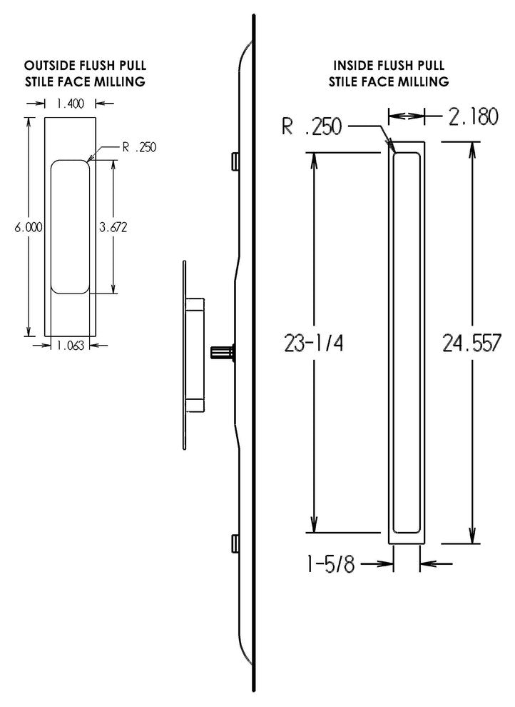 Monarch Folding Lift and Slide Handle Complete Set, Polished Stainless Steel