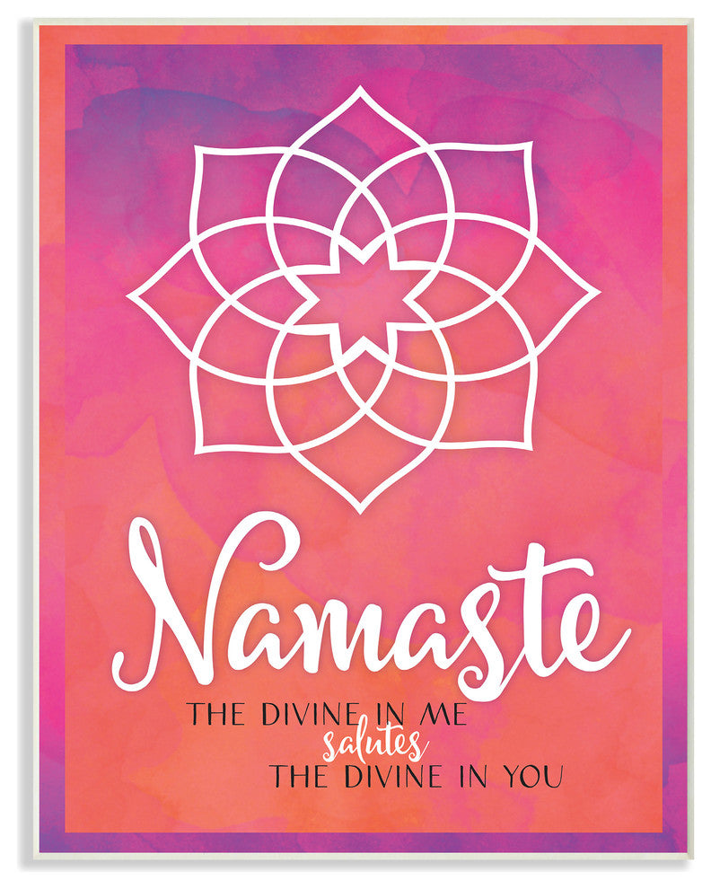 Namaste Mandala Typography Wall Plaque Art, 10x15