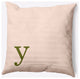 18" x 18" Modern Monogram Indoor/Outdoor Polyester Throw Pillow, Olive