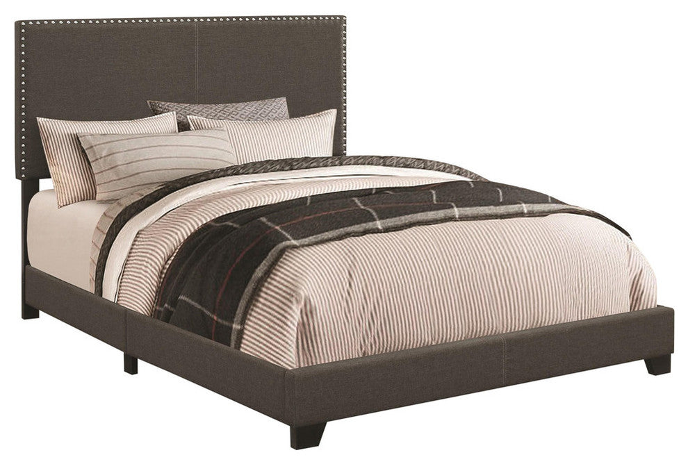 Espresso Upholstered Eastern King Bed