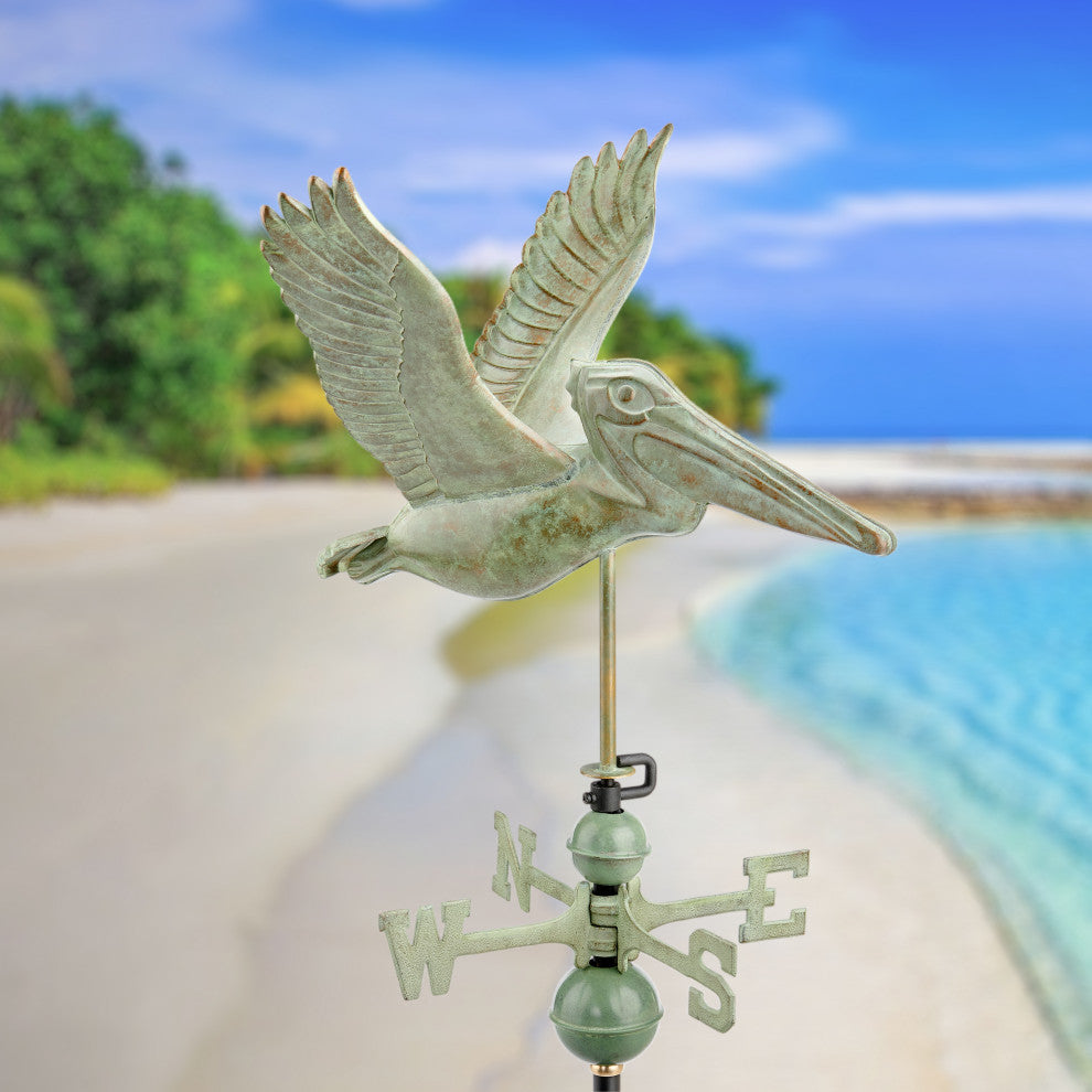 Pelican Weathervane 1909V1 Blue Verde Copper by Good Directions