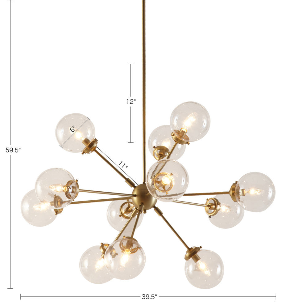 INK+IVY Paige 12-Light Chandelier with Oversized Globe Bulbs, Gold