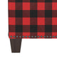 Quinn Square Nail Button Ottoman, Classic Gingham Red Black