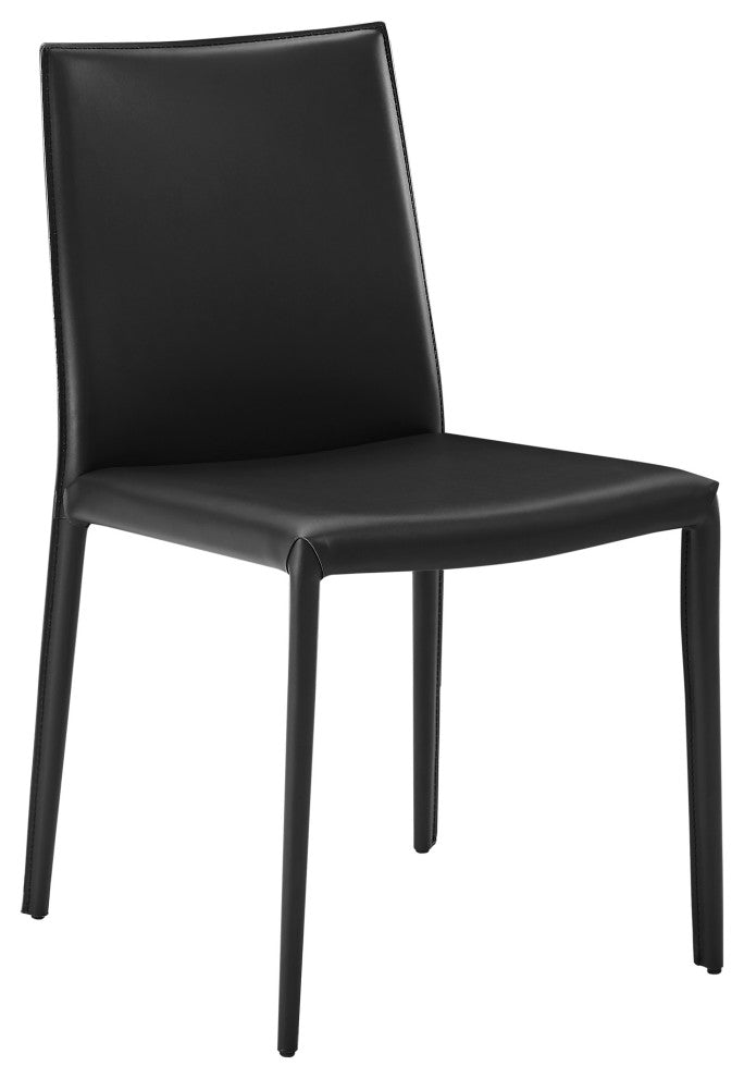 Elite Living Prima, Set of 2, Mid-Century Modern Dining Chair, Black