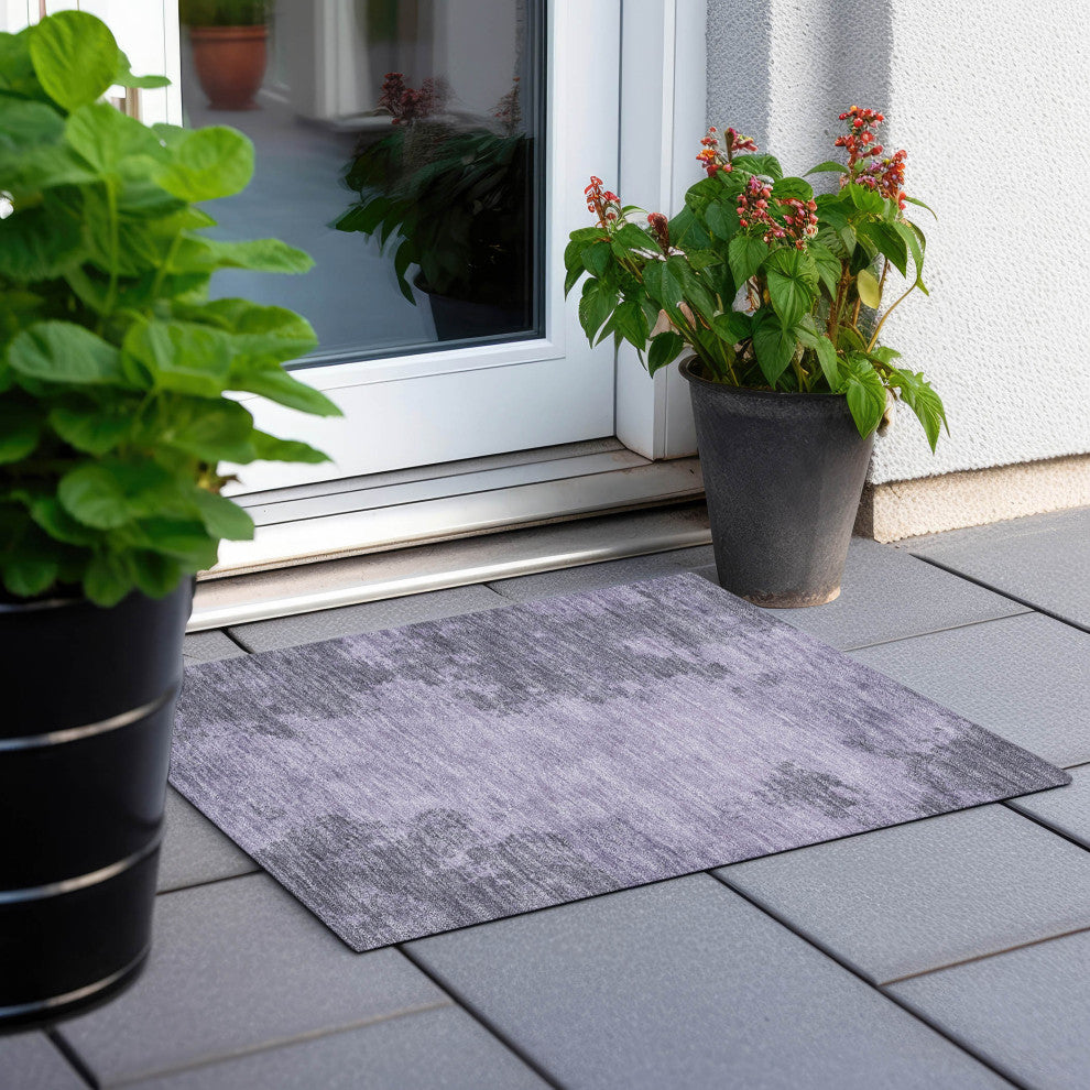 Machine Washable Indoor/Outdoor Chantille ACN1902 Purple 1'8" x 2'6" Rug