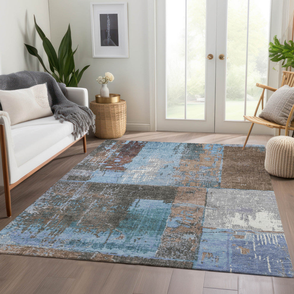 Machine Washable Indoor/Outdoor Chantille ACN1866 Taupe 9' x 12' Rug