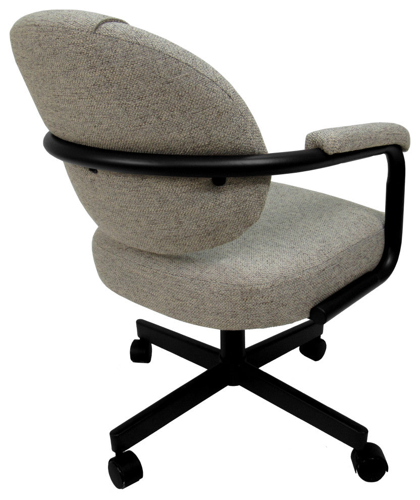 M-70 Caster Swivel Tilt Kitchen Chair with Wheels, Portwood Ash - Black