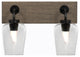 Oxbridge, Bath Bar, Matte Black & Painted Distressed Metal, 5" Clear Bubble
