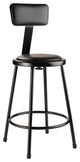 NPS 24"Heavy Duty Vinyl Padded Steel Stool With Backrest, Black