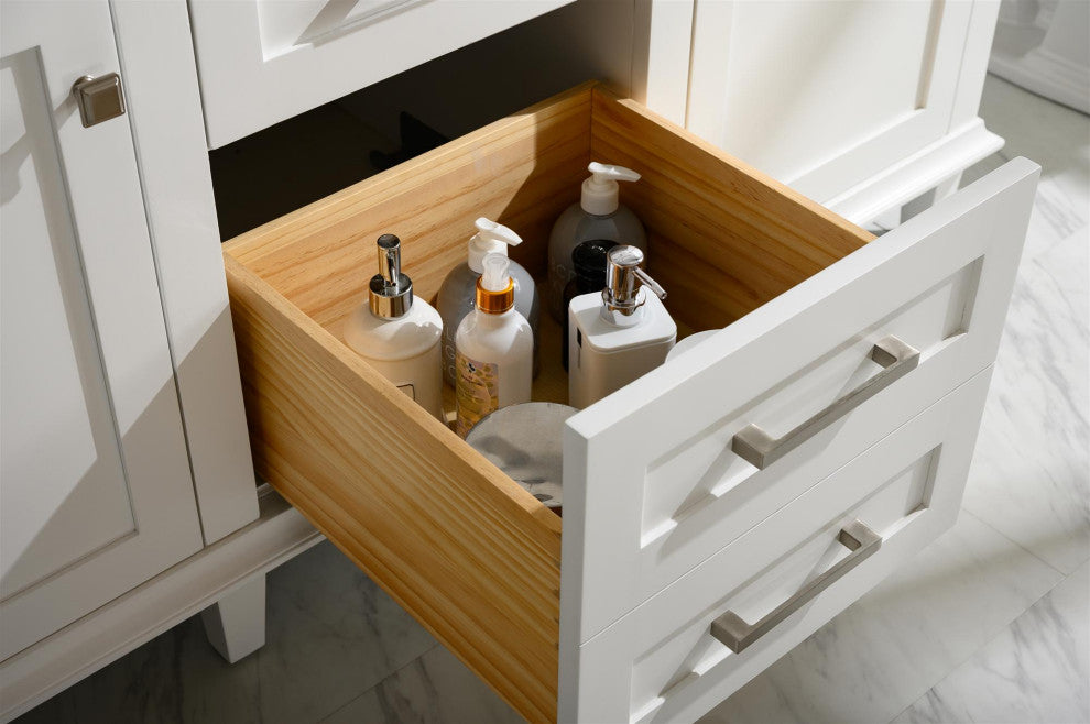 60" Double Sink Vanity Cabinet, White