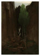 "Quell in einer Felsschlucht (Spring in a Narrow Gorge)" Paper Art, 33"x46"