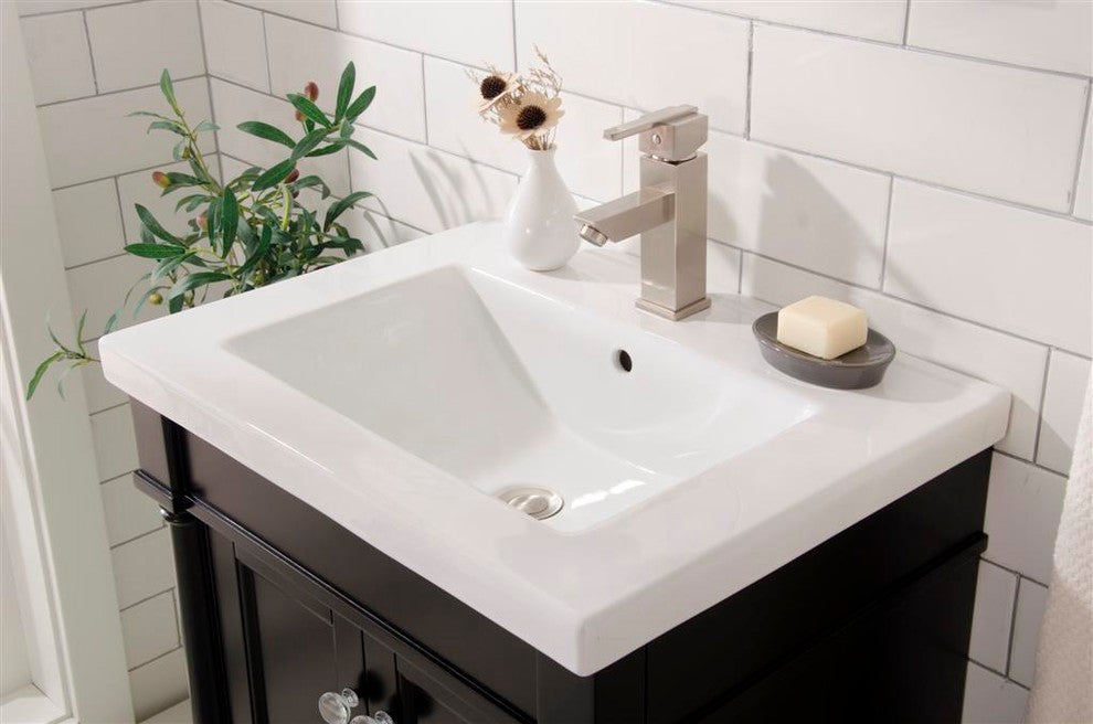 Legion Furniture Evarly Single-Sink Vanity, Espresso, 24"