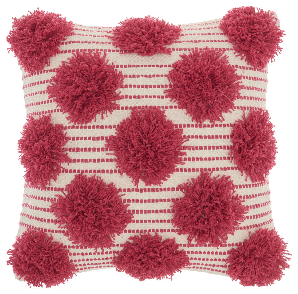 Mina Victory GC575 Throw Pillow, Hot Pink, 18"X18"