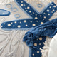 Nourison Aloha 4' x Round Blue/Grey Coastal, Nautical & Beach Area Rug