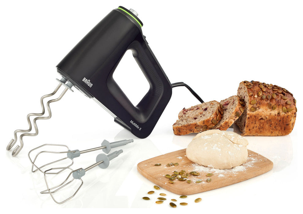 MultiMix 5 Hand Mixer, Black With MultiWhisks and Dough Hooks, 350-Watts