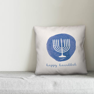 Watercolor Menorah 20"x20" Throw Pillow