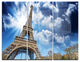 "Eiffel Under Blue Sky" Photography Metal Wall Art, 3 Panels, 36"x28"