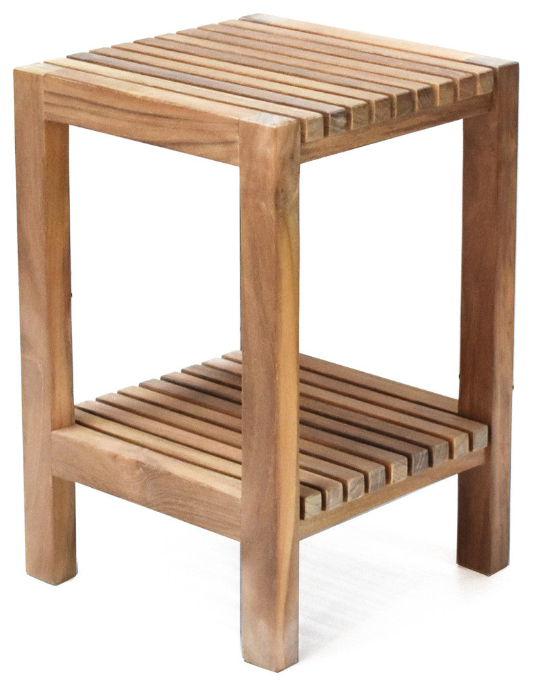 Teak Shower Bench Fiji 12" (30 cm) with Shelf