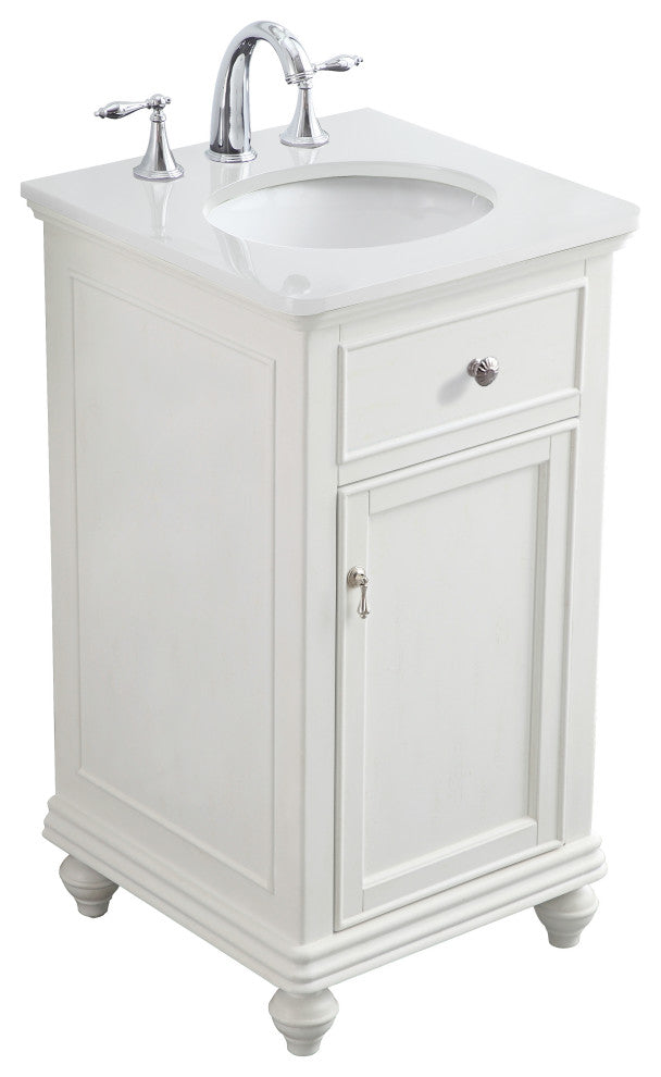 Bathroom Vanity, Antique White, 19"
