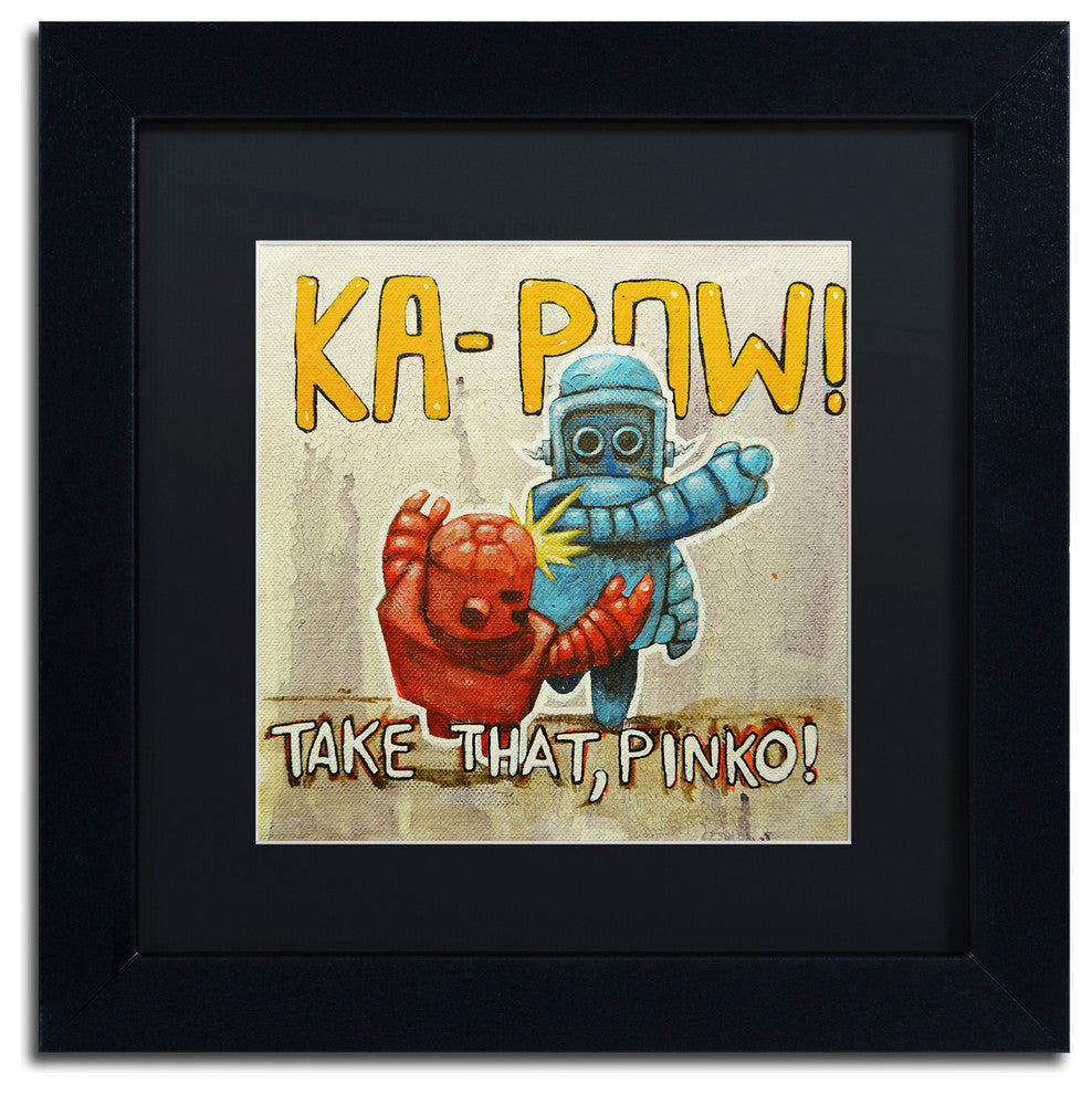Take That Pinko' Matted Framed Art, Black Frame, Black Matte, 11x11