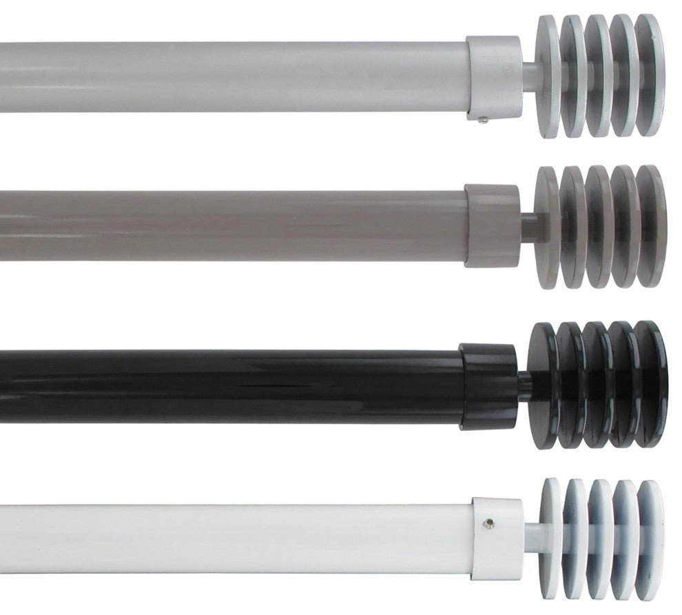 2 Pack Adjustable 1" Single Window Curtain Rod 50" to 82", Gray