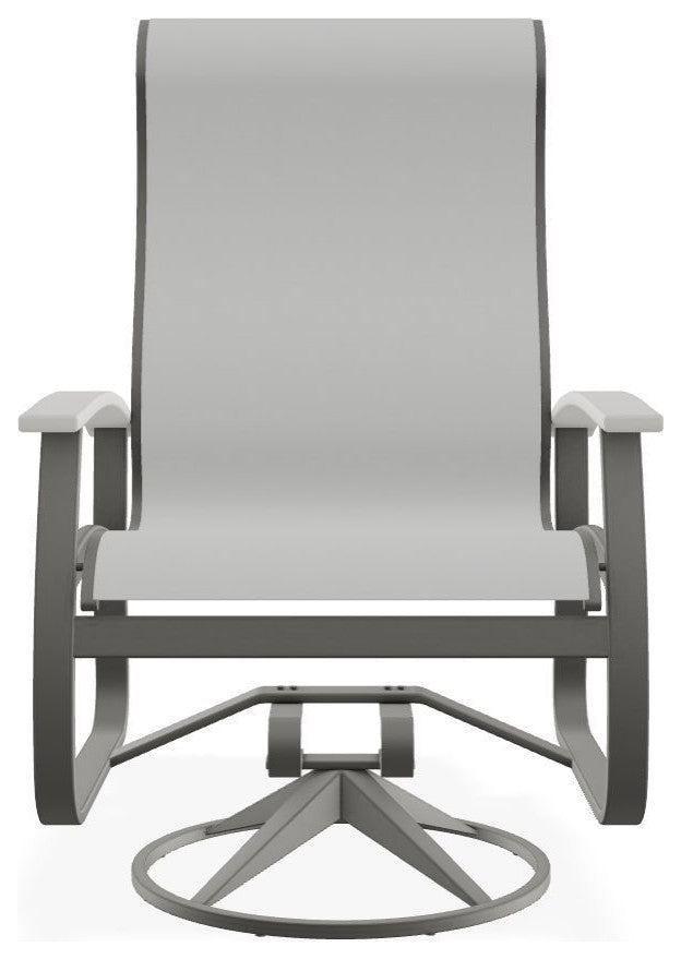Belle Isle Sling Outdoor Swivel Rocker, White/Snow