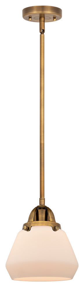 Fulton Mini Pendant, Brushed Brass, Matte White, Matte White