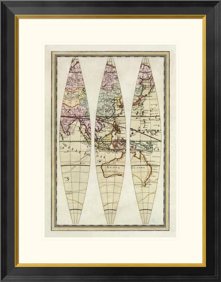 "Globo Terrestre III, 1792"  by Giovanni Maria Cassini, 25x32"
