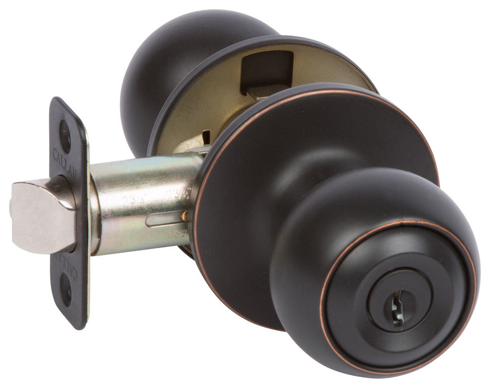 Callan Fairfiled Keyed Entry Knob Set, Edged Oil Rubbed Bronze