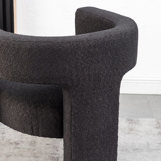 28" Wide Boucle Upholstered Square Armchair, Dark Gray