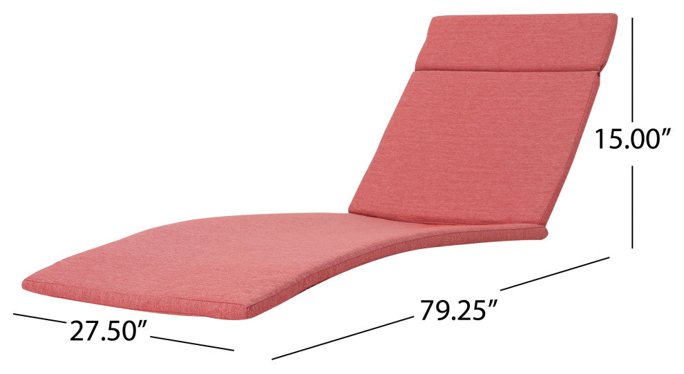 GDF Studio Soleil Outdoor Chaise Lounge Cushion, Red